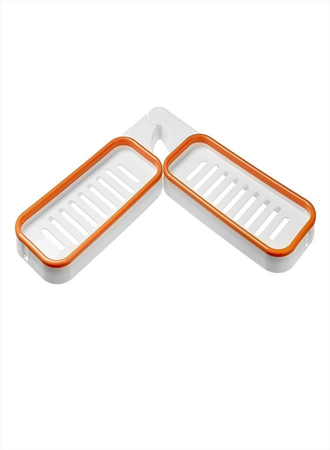 ATHA رف تخزين دوار مثبت على الحائط بدون ثقب من ATHA، مزود بكوب شفط بلاستيكي، منظم تخزين للحمام والمطبخ، رف دش (متعدد الألوان) - Image 1